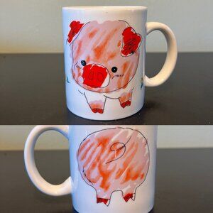 Artistic Pink Pig Portrait Ceramic Mug ~ This Little Piggy…